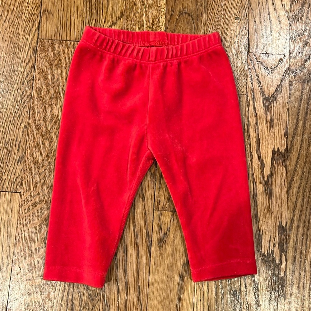 Baby GAP red velvet pants, size 3-6 months